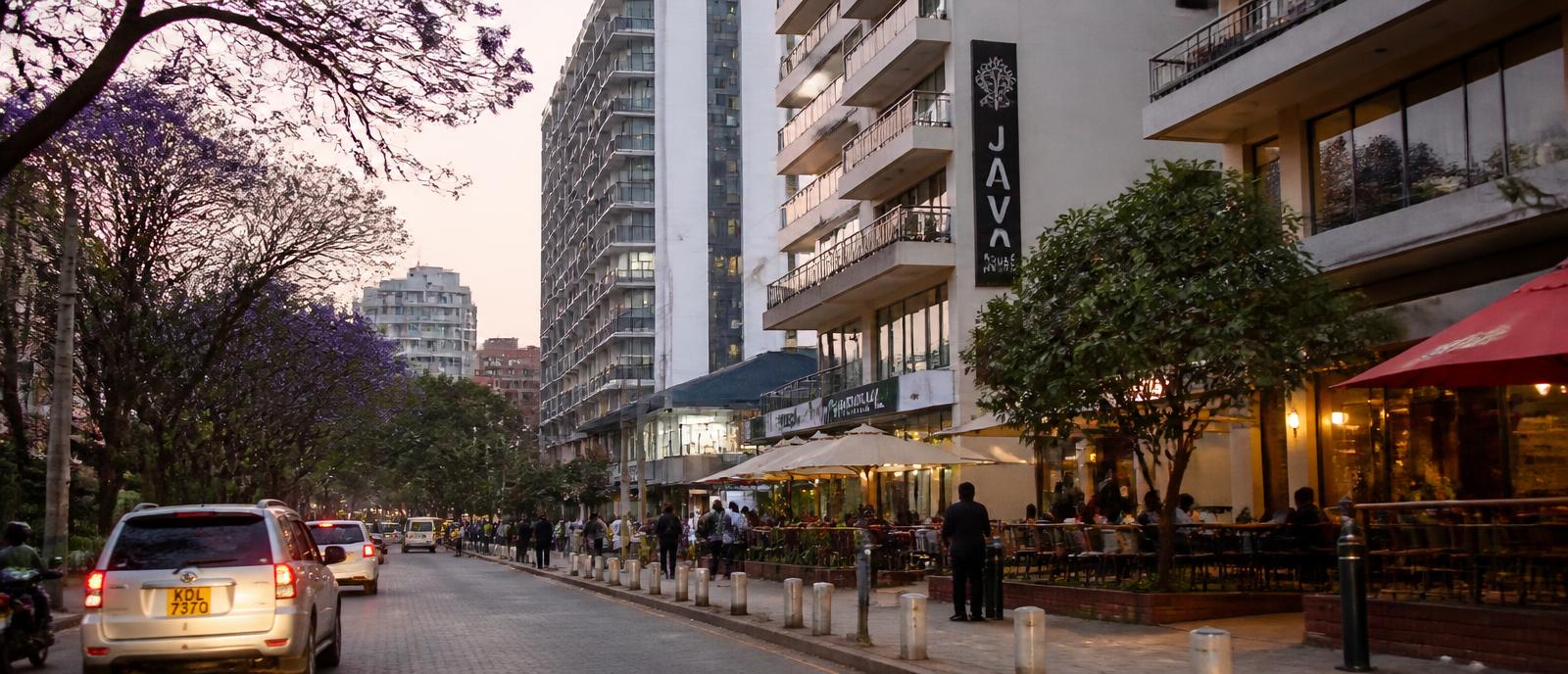 A residential street in Kilimani, Nairobi