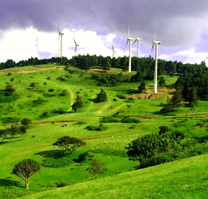 Ngong Hills wind-farm ridge from Rongai, Rongai, Nairobi