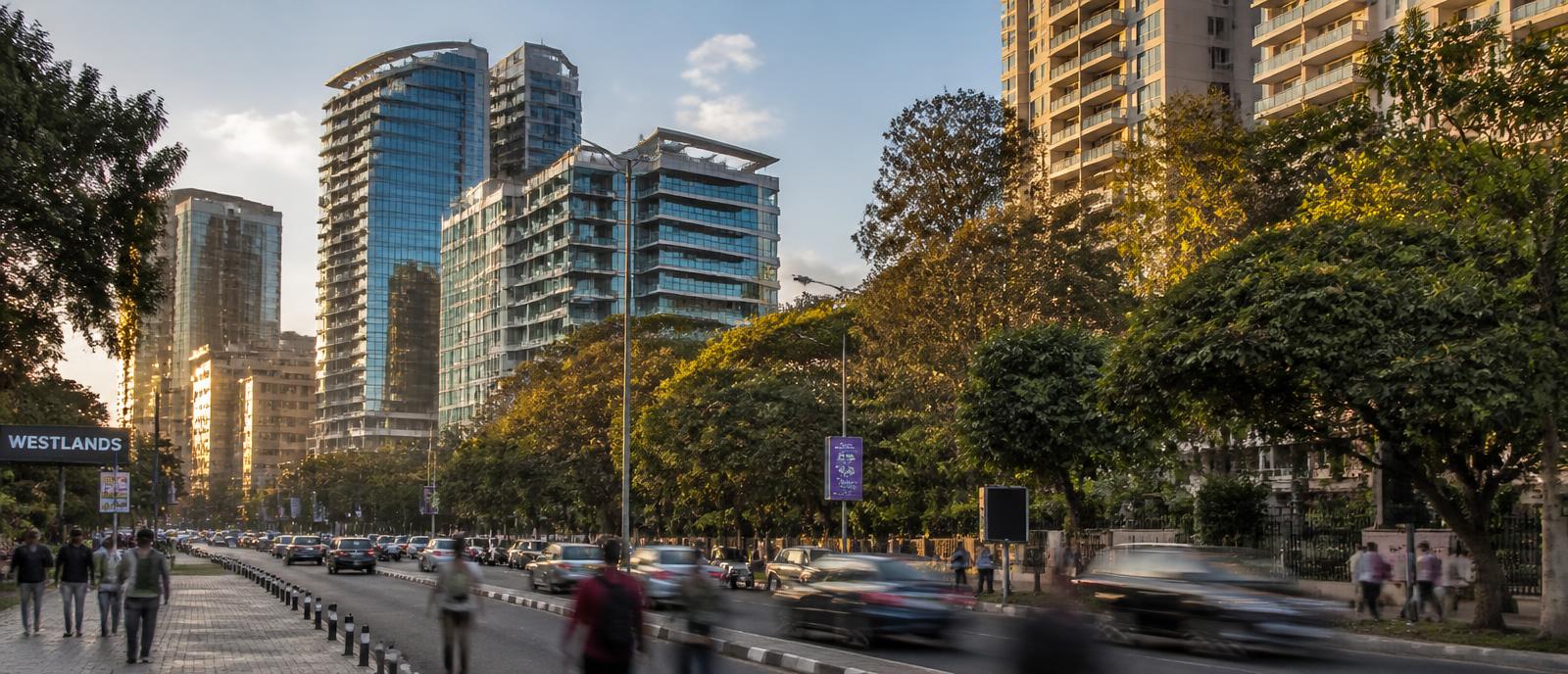 A residential street in Westlands, Nairobi
